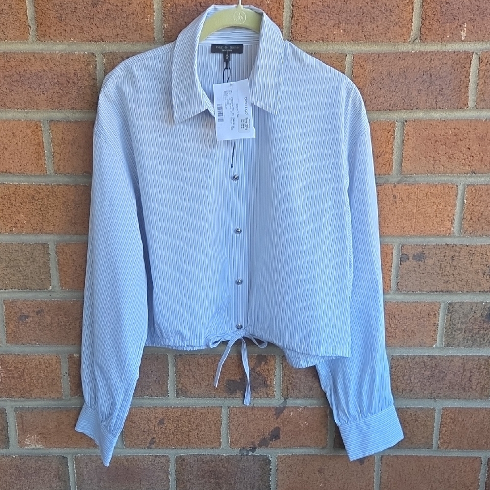 Rag & Bone Georgie Striped Cotton Shirt - Picture 4 of 9